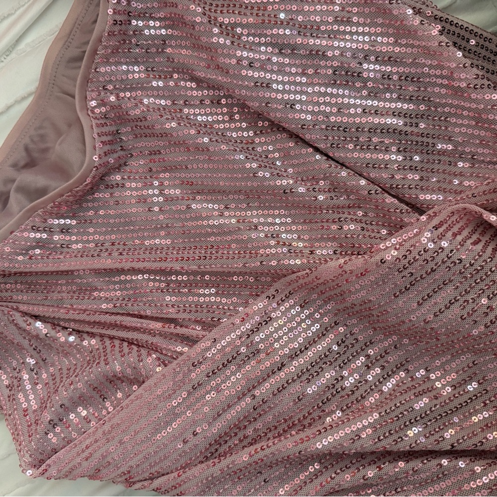 SHEIN Pink Sequin One-Shoulder Mini Dress - Picture 3 of 3